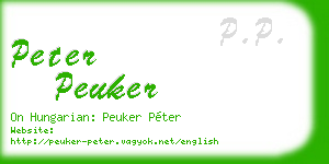 peter peuker business card